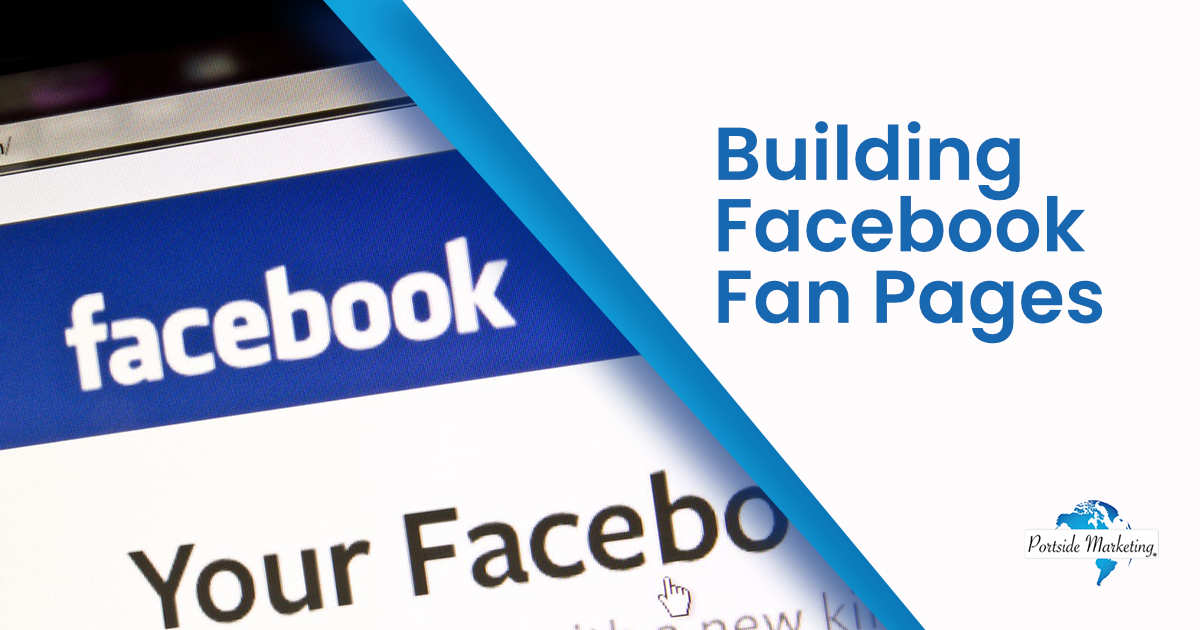 Building Facebook Fan Pages Facebook logo displayed on a screen, featuring Portside Marketing, highlighting strategies for building Facebook fan pages.