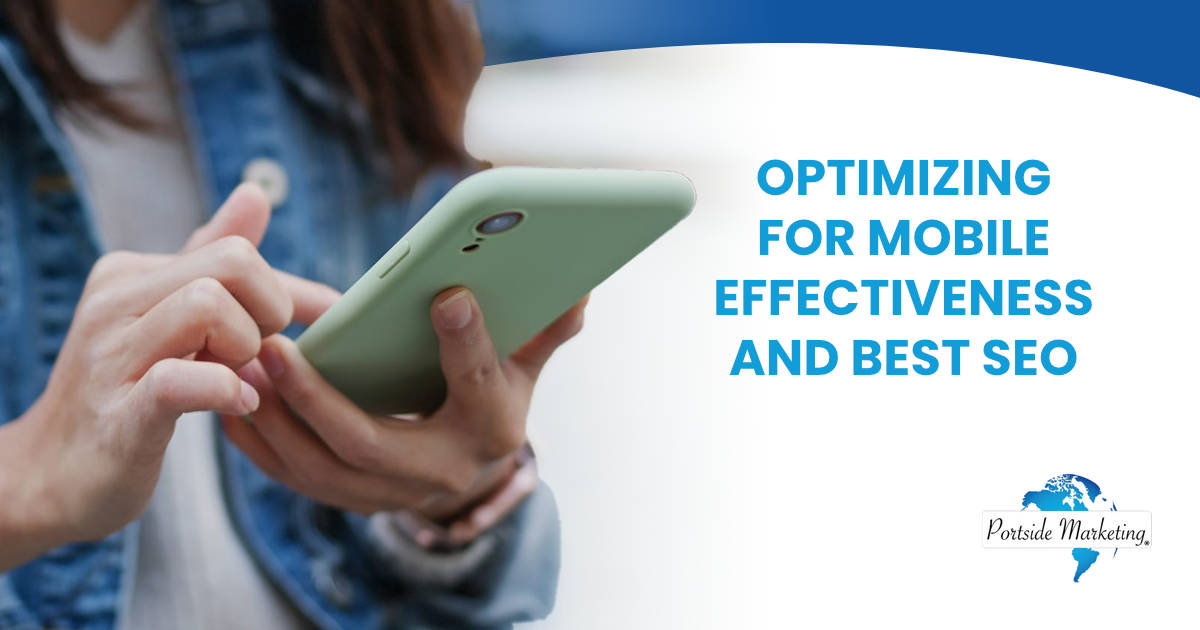 Urban woman browsing on her smartphone, highlighting Portside Marketing’s focus on mobile optimization and strong SEO strategies.