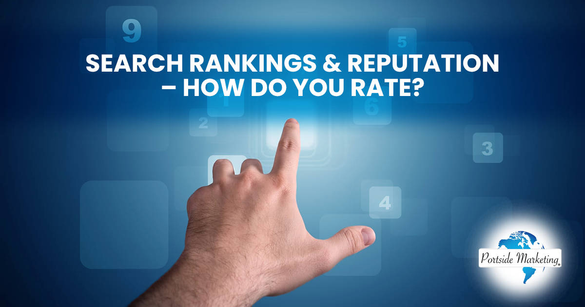 Close-up of a numerical touch keyboard representing search rankings and online reputation for Portside Marketing.