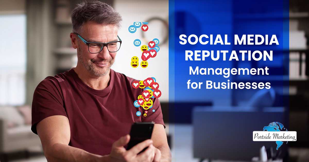 Social Media Reputation Management for Businesses Online social network messages and internet chat interface, featuring Portside Marketing, illustrating Social Media Reputation Management for Businesses in alignment with the page’s context.