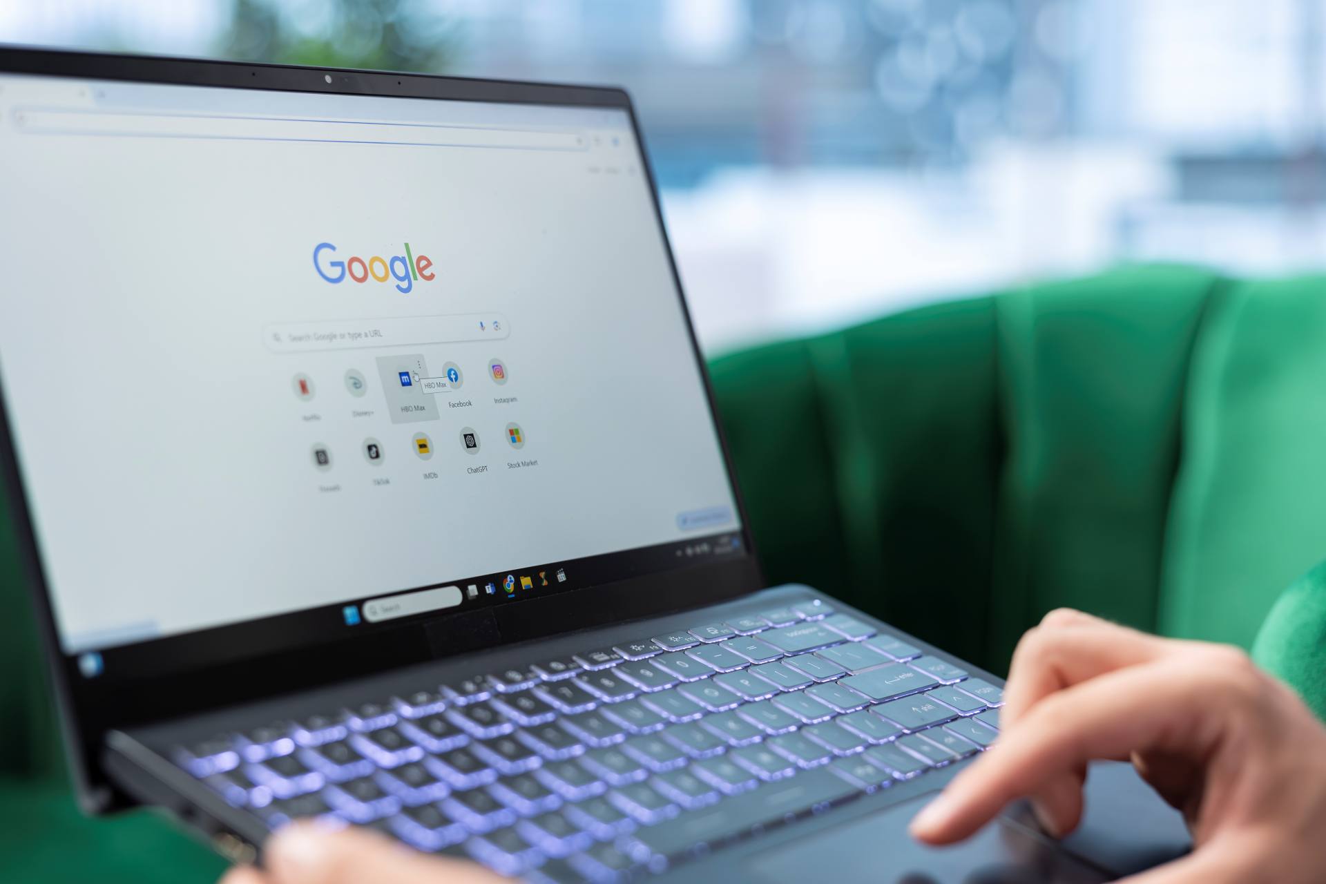 Types of ads management Image of a laptop, featuring Portside Marketing and highlighting different types of ads management services available..