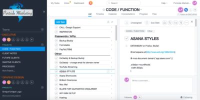 Asana - Hiding and Styling Asana Elements - Website Design Flower Mound ...