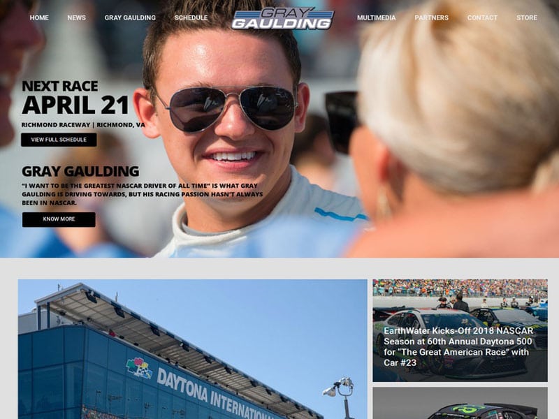 Gray Gaulding Nascar Cup Driver Website Design