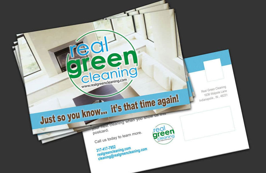 postcard-printing-real-green-dallas Design & Print Business Cards